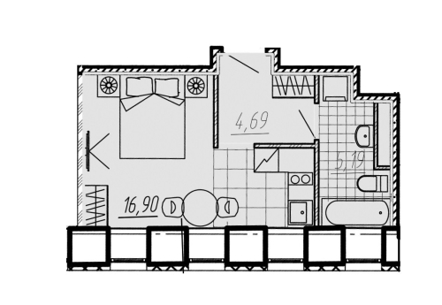 1-комнатная квартира, 28.3 м²; этаж: 3 - купить в Санкт-Петербурге