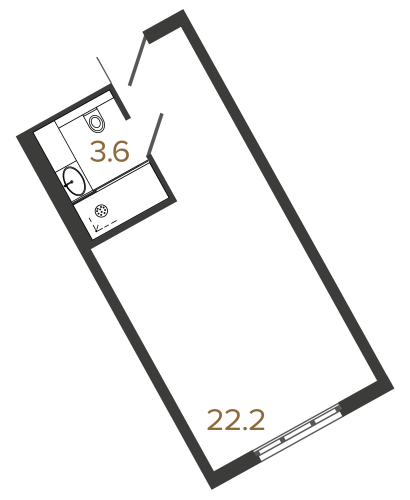 1-комнатная квартира №103 в: М103: 25.8 м²; этаж: 5 - купить в Санкт-Петербурге