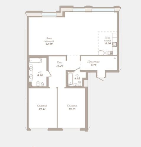 2-комнатная квартира, 139.2 м²; этаж: 2 - купить в Санкт-Петербурге