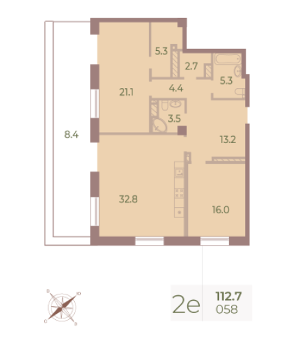2-комнатная квартира, 111.5 м²; этаж: 9 - купить в Санкт-Петербурге