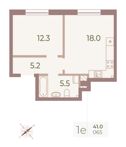 1-комнатная квартира, 40.9 м²; этаж: 9 - купить в Санкт-Петербурге