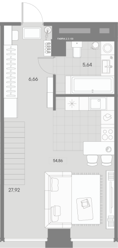 1-комнатная квартира, 54.86 м²; этаж: 3 - купить в Санкт-Петербурге