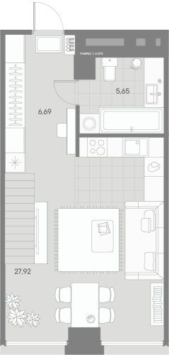 1-комнатная квартира, 54.93 м²; этаж: 3 - купить в Санкт-Петербурге