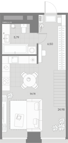 1-комнатная квартира, 54.78 м²; этаж: 4 - купить в Санкт-Петербурге