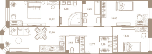 3-комнатная квартира, 112.4 м²; этаж: 3 - купить в Санкт-Петербурге
