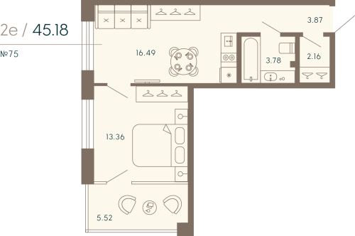 1-комнатная квартира, 47.25 м²; этаж: 4 - купить в Санкт-Петербурге