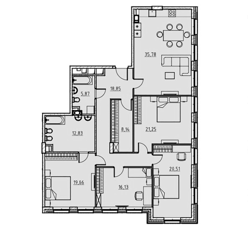 4-комнатная квартира, 152.8 м²; этаж: 5 - купить в Санкт-Петербурге