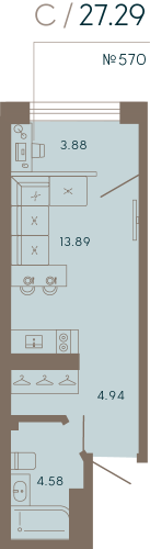 1-комнатная квартира, 55.59 м²; этаж: 8 - купить в Санкт-Петербурге