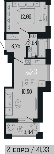 1-комнатная квартира, 41.33 м²; этаж: 4 - купить в Санкт-Петербурге