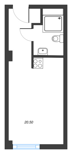 1-комнатная квартира, 20.2 м²; этаж: 3 - купить в Санкт-Петербурге