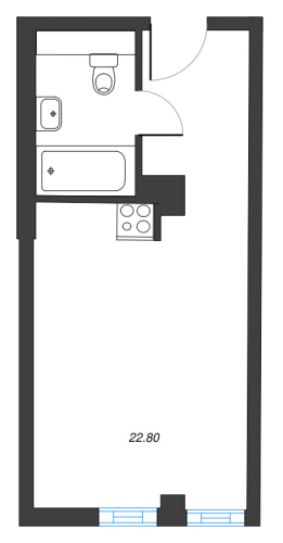 1-комнатная квартира, 22.8 м²; этаж: 3 - купить в Санкт-Петербурге