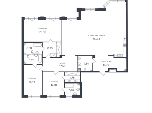 3-комнатная квартира, 246.8 м²; этаж: 3 - купить в Санкт-Петербурге