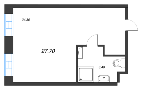 1-комнатная квартира, 27.7 м²; этаж: 10 - купить в Санкт-Петербурге