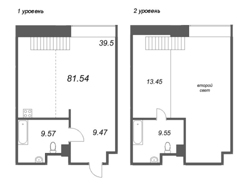 1-комнатная квартира №53 в: Avant: 81.54 м²; этаж: 4 - купить в Санкт-Петербурге