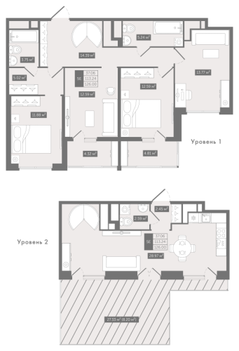 3-комнатная квартира, 126 м²; этаж: 9 - купить в Санкт-Петербурге