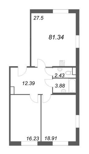 1-комнатная квартира, 18.45 м²; этаж: 9 - купить в Санкт-Петербурге