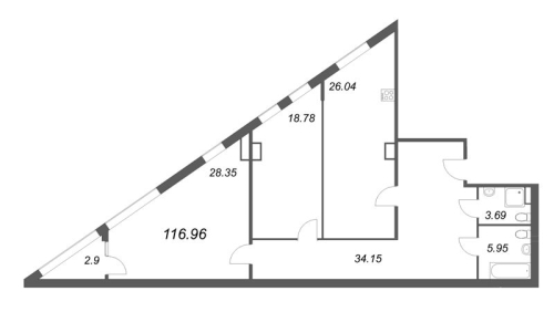 1-комнатная квартира, 32.77 м²; этаж: 7 - купить в Санкт-Петербурге