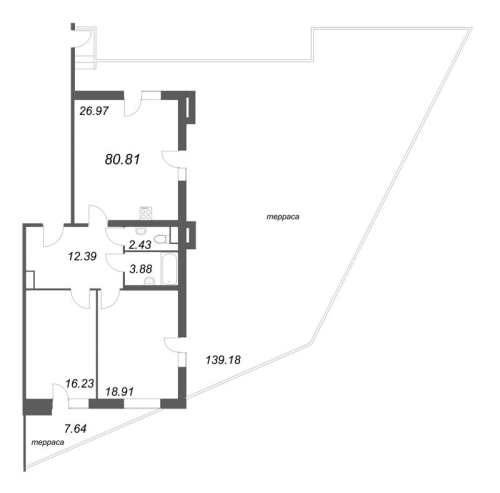 1-комнатная квартира, 18.45 м²; этаж: 8 - купить в Санкт-Петербурге