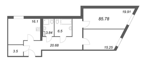 1-комнатная квартира, 18.45 м²; этаж: 7 - купить в Санкт-Петербурге