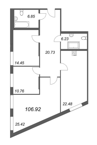 1-комнатная квартира, 38.43 м²; этаж: 2 - купить в Санкт-Петербурге