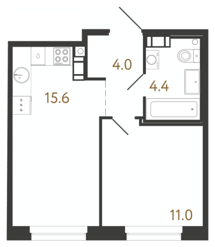 1-комнатная квартира, 35 м²; этаж: 6 - купить в Санкт-Петербурге