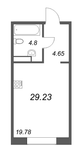 1-комнатная квартира, 30.8 м²; этаж: 5 - купить в Санкт-Петербурге