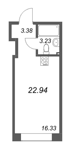 1-комнатная квартира, 23.67 м²; этаж: 4 - купить в Санкт-Петербурге