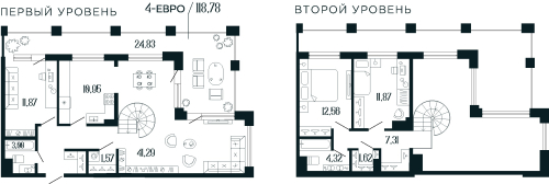 3-комнатная квартира №3 в: Коллекционный дом 1919: 113.06 м²; этаж: 11 - купить в Санкт-Петербурге