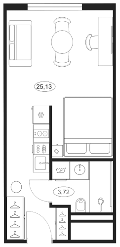 1-комнатная квартира, 28.85 м²; этаж: 21 - купить в Санкт-Петербурге