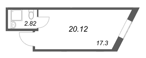 1-комнатная квартира, 20.12 м²; этаж: 4 - купить в Санкт-Петербурге