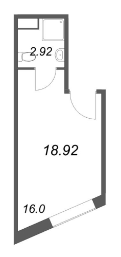 1-комнатная квартира №127 в: Лиговский, 127: 18.92 м²; этаж: 5 - купить в Санкт-Петербурге