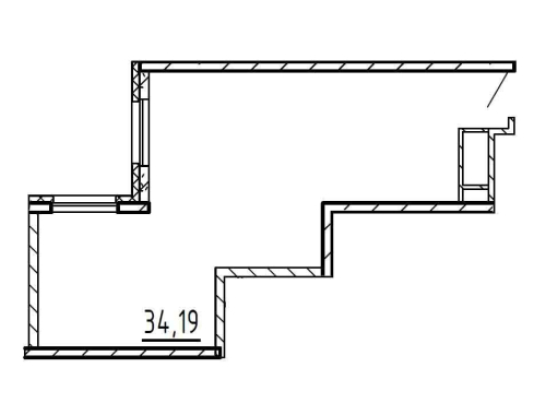 1-комнатная квартира, 34.09 м²; этаж: 21 - купить в Санкт-Петербурге