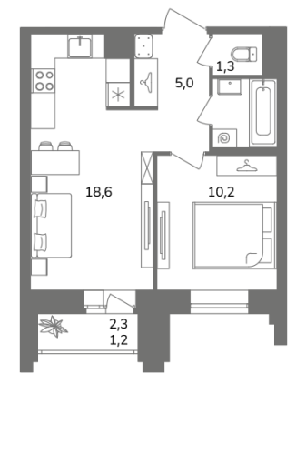 1-комнатная квартира, 39.1 м²; этаж: 11 - купить в Санкт-Петербурге