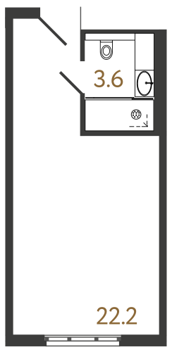 1-комнатная квартира, 25.8 м²; этаж: 14 - купить в Санкт-Петербурге