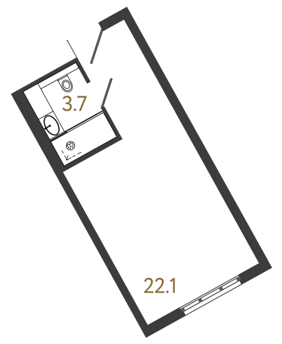 1-комнатная квартира, 25.8 м²; этаж: 4 - купить в Санкт-Петербурге
