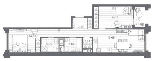 2-комнатная квартира, 68.11 м²; этаж: 5 - купить в Санкт-Петербурге