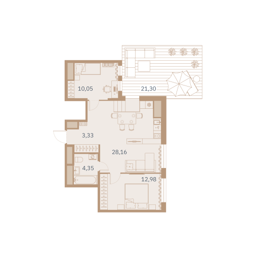2-комнатная квартира, 64.03 м²; этаж: 8 - купить в Санкт-Петербурге