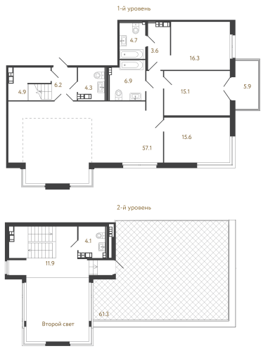 3-комнатная квартира №441 в: Репин: 150.7 м²; этаж: 4 - купить в Санкт-Петербурге