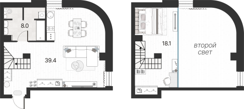 1-комнатная квартира, 65.5 м²; этаж: 6 - купить в Санкт-Петербурге