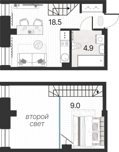 1-комнатная квартира, 32.2 м²; этаж: 6 - купить в Санкт-Петербурге