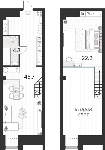 1-комнатная квартира, 72.2 м²; этаж: 6 - купить в Санкт-Петербурге