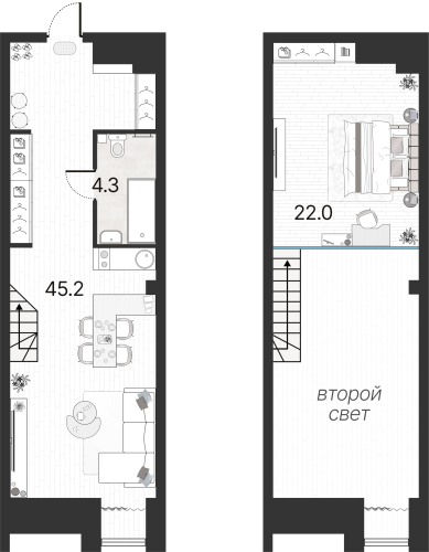 2-комнатная квартира, 137 м²; этаж: 6 - купить в Санкт-Петербурге
