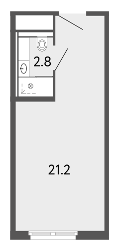 1-комнатная квартира, 24 м²; этаж: 12 - купить в Санкт-Петербурге