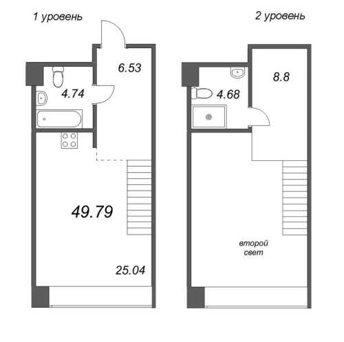 1-комнатная квартира, 50.5 м²; этаж: 4 - купить в Санкт-Петербурге
