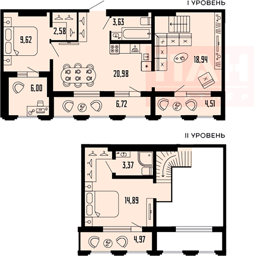 3-комнатная квартира №39 в: «Шепилевский»: 85.12 м²; этаж: 22 - купить в Санкт-Петербурге