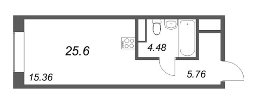 1-комнатная квартира, 26.19 м²; этаж: 6 - купить в Санкт-Петербурге