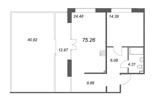 1-комнатная квартира, 113.86 м²; этаж: 6 - купить в Санкт-Петербурге