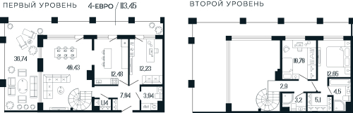 3-комнатная квартира №3 в: «Коллекционный дом 1919»: 112.71 м²; этаж: 11 - купить в Санкт-Петербурге