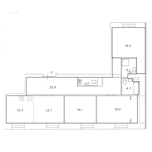 3-комнатная квартира, 110.9 м²; этаж: 3 - купить в Санкт-Петербурге