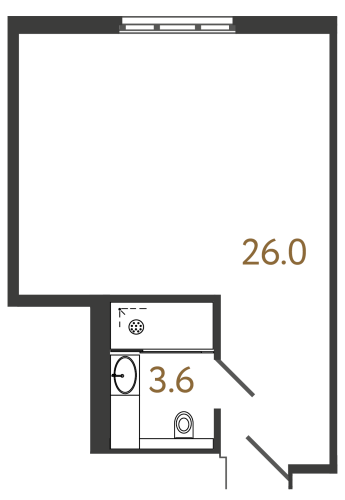 1-комнатная квартира, 29.6 м²; этаж: 5 - купить в Санкт-Петербурге